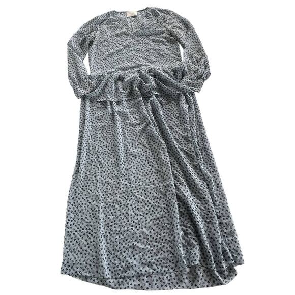 JUST Female Dress‎ Womens X Small Henry Blue Clover Print Ruffle Cottage Core - Picture 2 of 8